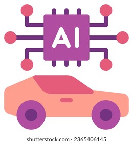 AI in Transportation object illustration icon