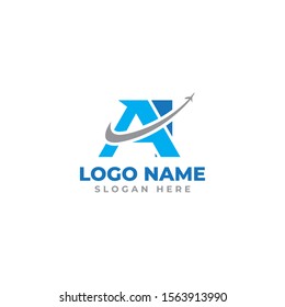 AI travel letter logo design template full vector 