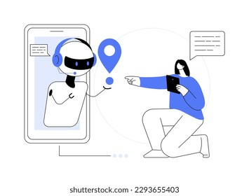 AI in travel and transportation abstract concept vector illustration. Artificial intelligence in transportation, AI travel recommendations, smart booking, real-time tracking abstract metaphor.