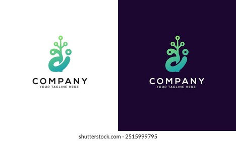 AI tree logo icon. modern ai logo design. Artificial Intelligence logo design vector template