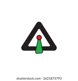 ai triangle logo in black and green i
