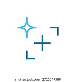 Selección de alta escala de IA e ícono de Recortar con Sparkle para un encuadre de Imagen inteligente y una edición de enfoque precisa