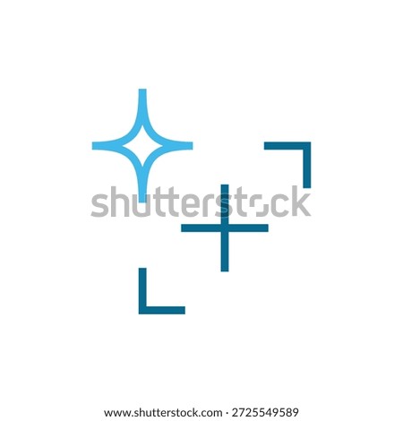 AI Upscale Selection and Crop Icon with Sparkle for Smart Image Framing and Precise Focus Editing