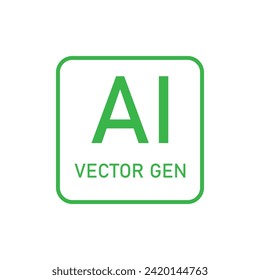 AI vector generate simple logo, artificial intelligence interface innovation technology graphic design, robot machine learning concept, monotone symbol