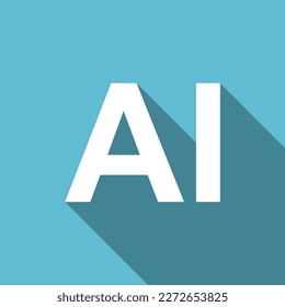 AI vector icon, artificial intelligence symbol, flat design illustration