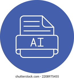 Ai vector icon. Can be used for printing, mobile and web applications.