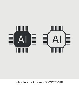 AI vector icon illustration sign for web and design