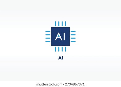 Ilustración aislada del Vector, del icono o de la muestra del logotipo de la IA