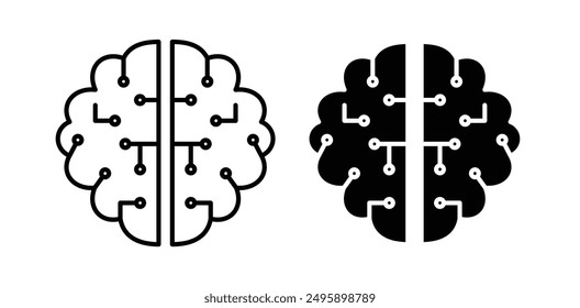 Conjunto de iconos de Vector AI en color negro.
