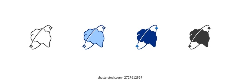 . AI Vector Icon Set in Line, Glyph and Blue Style