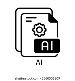 AI Vector icon stock illustration