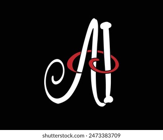 AI Vector logo monograma abstracto alfabético símbolo Fuentes letras