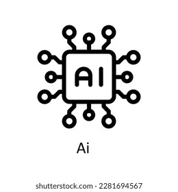 Vector Ai    iconos de esquema. Material gráfico simple