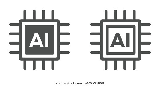 AI vector signs. Artificial intelligence vector icons