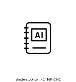 AI vector. AI symbol. Linear style sign for mobile concept and web design. AI symbol illustration. Pixel vector graphics - Vector.