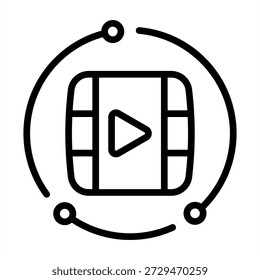 Video Icono de edición - estilo negro de los iconos del contorno para la inteligencia artificial y la Tecnología de la IA
