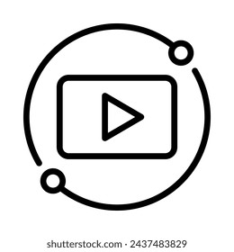 Ai video generator icon. Outline style. Vector. Isolate on white background.