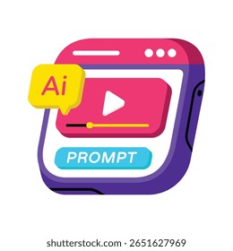 Ícone de estilo do AI Video Generator Vetor. Arquivo Eps 10