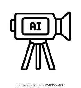 Ai Video line icon, editable vector icon, pixel perfect, illustrator ai file 