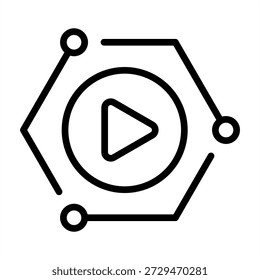 Ai Video Maker Icon - Estilo de ícones de contorno preto para inteligência artificial e tecnologia de IA