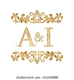 Golden Letter Vintage Monograms Set Heraldic Stock Vector (Royalty Free ...