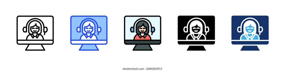Colección De Iconos De Asistente Virtual De Ia Con Múltiples Estilos