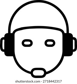 Auricular robótico del asistente virtual del AI con el micrófono