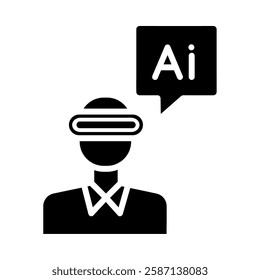 AI virtual teacher icon illustration