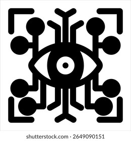 ai vision black icon vector illustration on white background