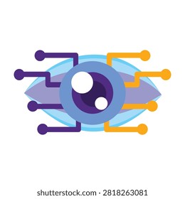 AI Vision Eye Vector Illustration for Computer Vision and Machine Intelligence