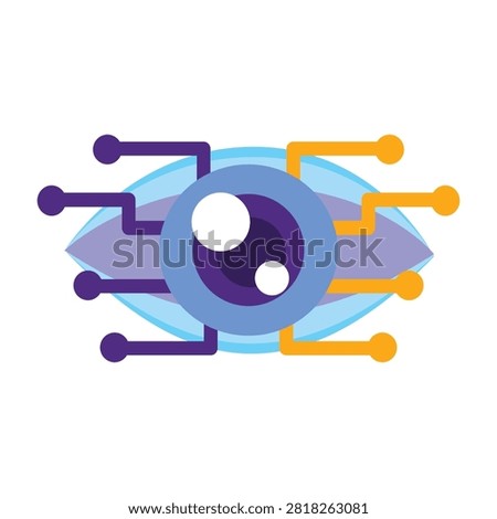 AI Vision Eye Vector Illustration for Computer Vision and Machine Intelligence