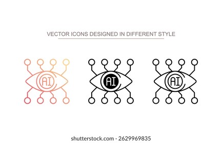Ai Vision design ícone com fundo branco ilustração stock