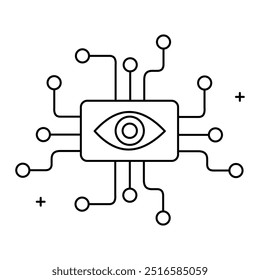 AI Visión y Imagen Reconocimiento Vector Diseño de íconos, aprendizaje automático, procesamiento visual, inteligencia artificial, redes neuronales