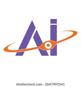 Ilustração do vetor do projeto do logotipo da órbita da visão de Ai