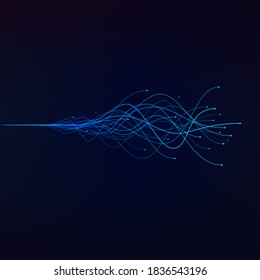 AI visualization. artificial intelligence and deep learning concept of neural networks. Wave equalizer. Vector illustration