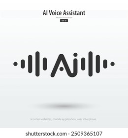 Ícone do assistente de voz do AI. Conceito de inteligência artificial de assistente de voz. Elemento de ícone para aplicativo, site e interfase. Ilustração vetorial.