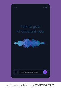 AI voice assistant mobile application user interface design smartphone app chat with LLM sound recording recognition