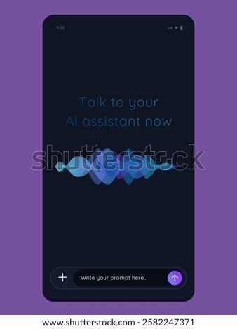 AI voice assistant mobile application user interface design smartphone app chat with LLM sound recording recognition