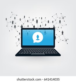 AI, Voice Assistant, Speech Driven Modern User Interface, Business Networks Concept Design