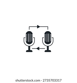 AI voice cloning icon. Audio replication symbol with matching sound waves. Artificial intelligence speech synthesis and deepfake vector illustration.
