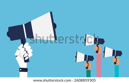 AI Voice Domination: Big vs Small Voices | Flat Illustration Vector