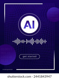 AI voice generator design, vector interface, ui template