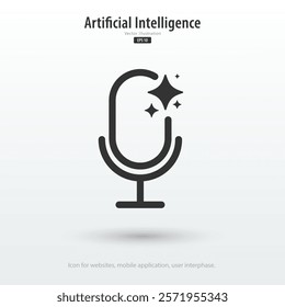 Ai voice generator icon. Voice generated by AI learning. Artificial intelligence technology. Icon element for application and web. Vector illustration.