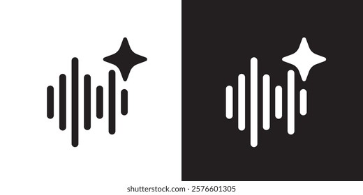 Ai voice generator icon. Voice generated by AI learning. Artificial intelligence technology. Icon element for application and web. Vector illustration.