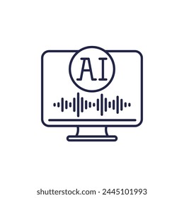 AI voice generator line icon on white