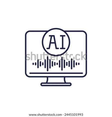 AI voice generator line icon on white