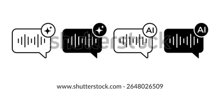 AI Voice Icon. Artificial intelligence generate symbol. Ai bubble speech sign