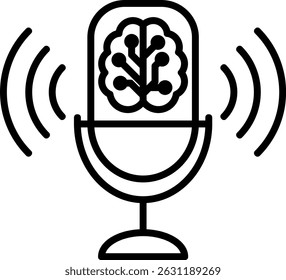  AI Voice Recognition Microphone Icon