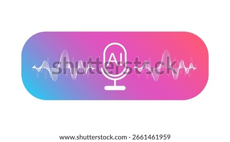 AI voice scan authentication icon, secure identity, voice assistant technology symbol, audio verification
