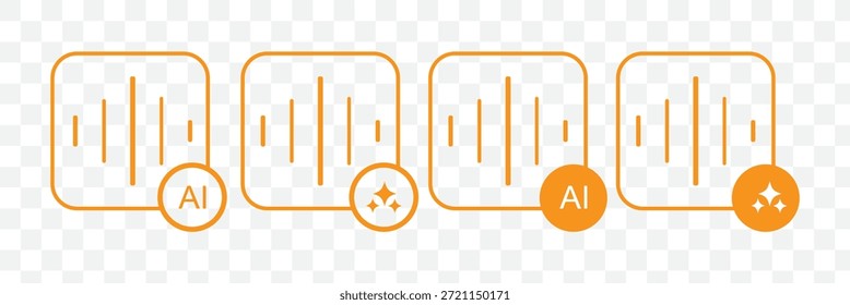 Conjunto de iconos de altavoz de voz AI. Símbolos de Tecnología de sonido y comunicación